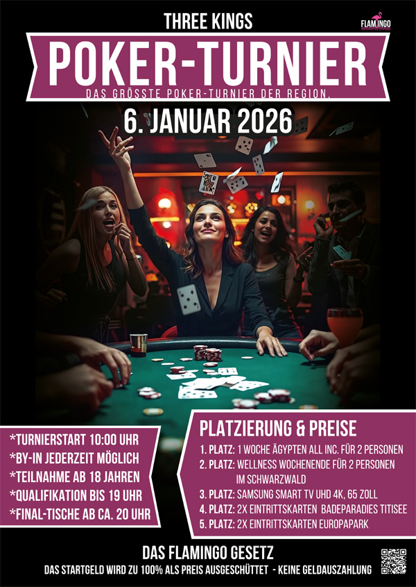 Gestaltung Plakat für Pokerturnier im Flamingo