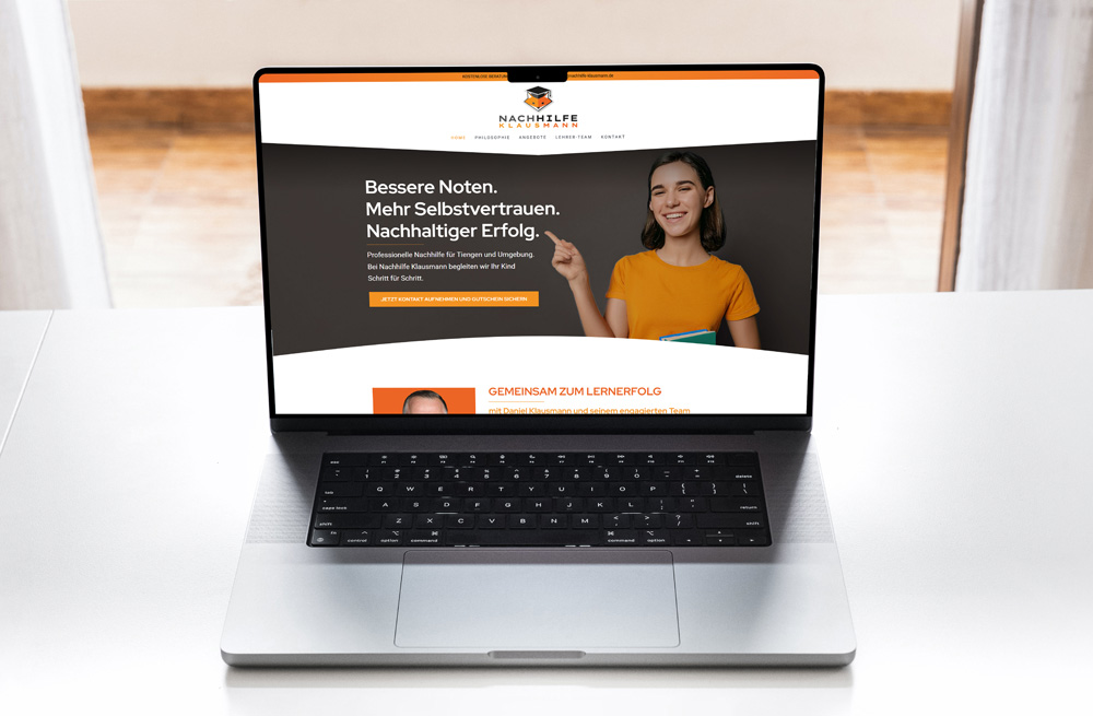 Gestaltung der neuen Webseite für Nachhilfe-Klausmann